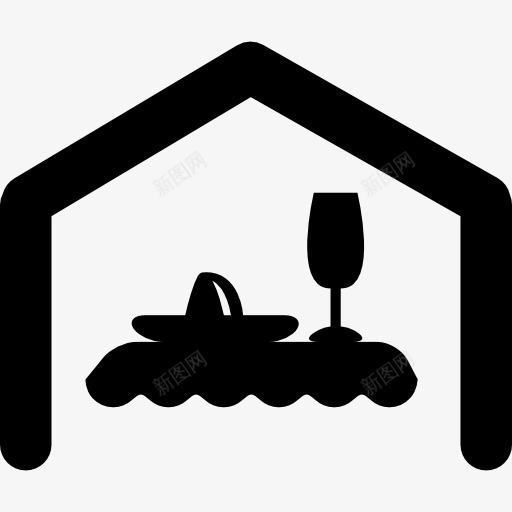 食品在卧室图标png_新图网 https://ixintu.com 卧室 床 房间 服务 食品 食物