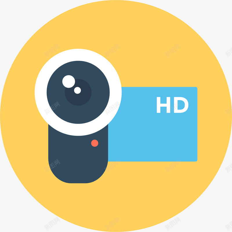 家庭摄影机图标png_新图网 https://ixintu.com DV机 卡通图标 家庭摄影机 拍摄录像 数码产品 数码相机 视频录像 视频录制 高清摄影机 黄色图标