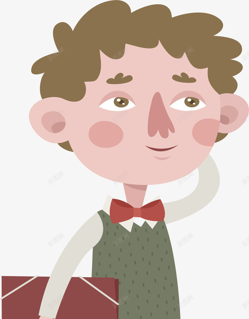 挠头的服务员矢量图eps免抠素材_新图网 https://ixintu.com 人物形象 卡通服务员 挠头 挠头的人 服务员 矢量png 矢量图