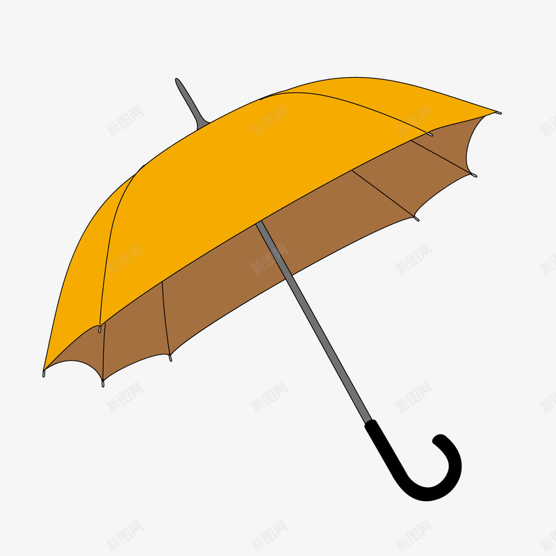 黄色质感卡通雨伞矢量图ai免抠素材_新图网 https://ixintu.com 卡通 矢量卡通 质感 雨伞 黄色 矢量图
