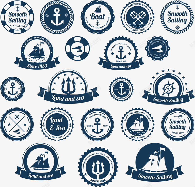 航行图标png_新图网 https://ixintu.com 图标 徽章 航海 航行