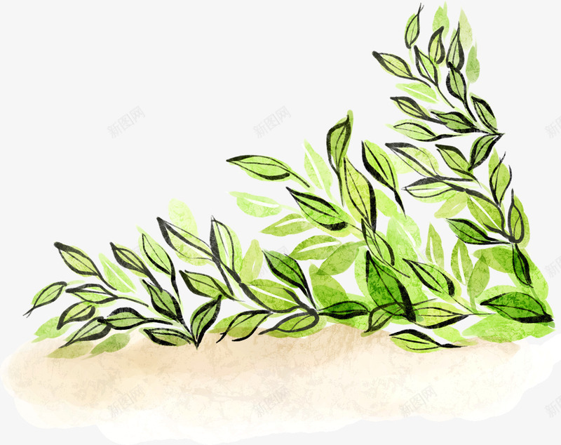 手绘春日植物踏青png免抠素材_新图网 https://ixintu.com 春日 植物 踏青