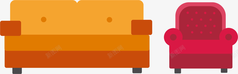 扁平家具沙发矢量图ai免抠素材_新图网 https://ixintu.com 家具 家居 扁平 沙发 矢量图