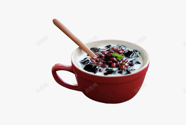 红豆炼奶龟苓膏png免抠素材_新图网 https://ixintu.com 清火奶制品 红色杯子 红豆甜品 龟苓膏