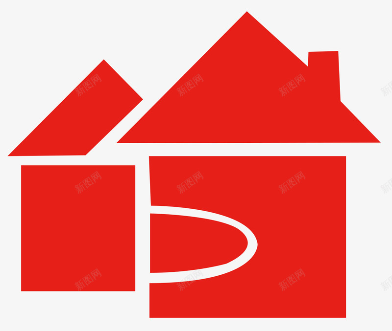 房产中介红色logepng免抠素材_新图网 https://ixintu.com loge 中介 房产中介 房地产 房子