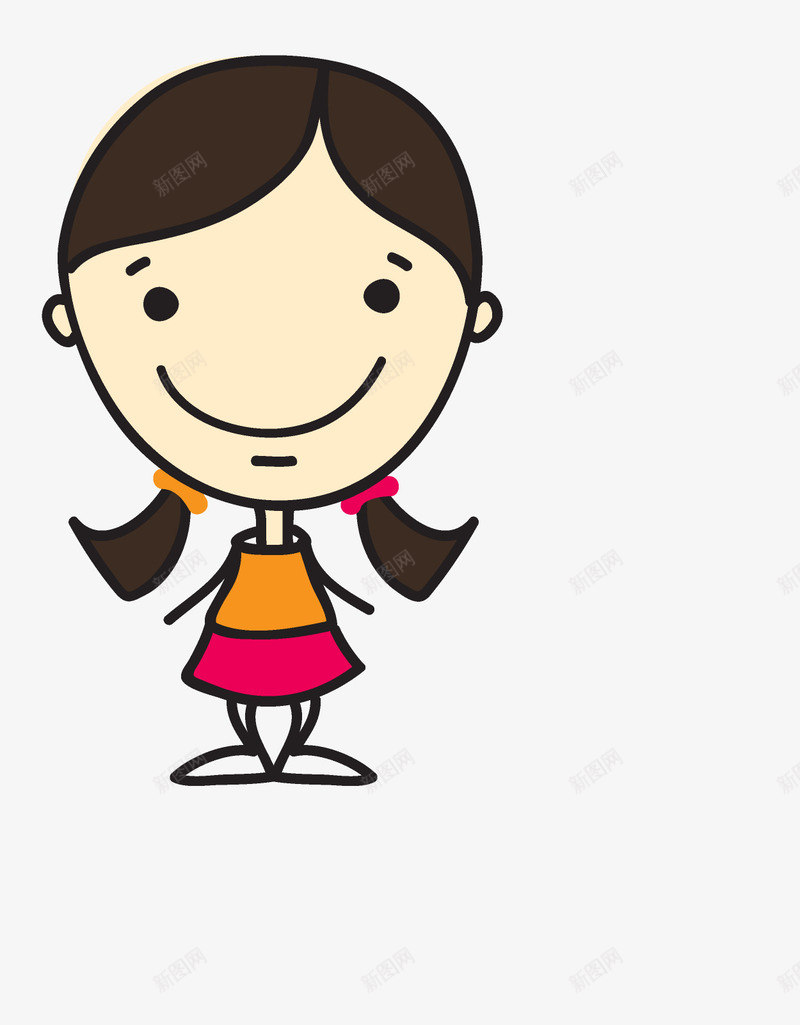 手绘卡通两只小辫子女孩png免抠素材_新图网 https://ixintu.com 两只小辫子女孩 人物介绍 儿童 儿童节 动漫 动画 卡通人物 可爱 网页设计