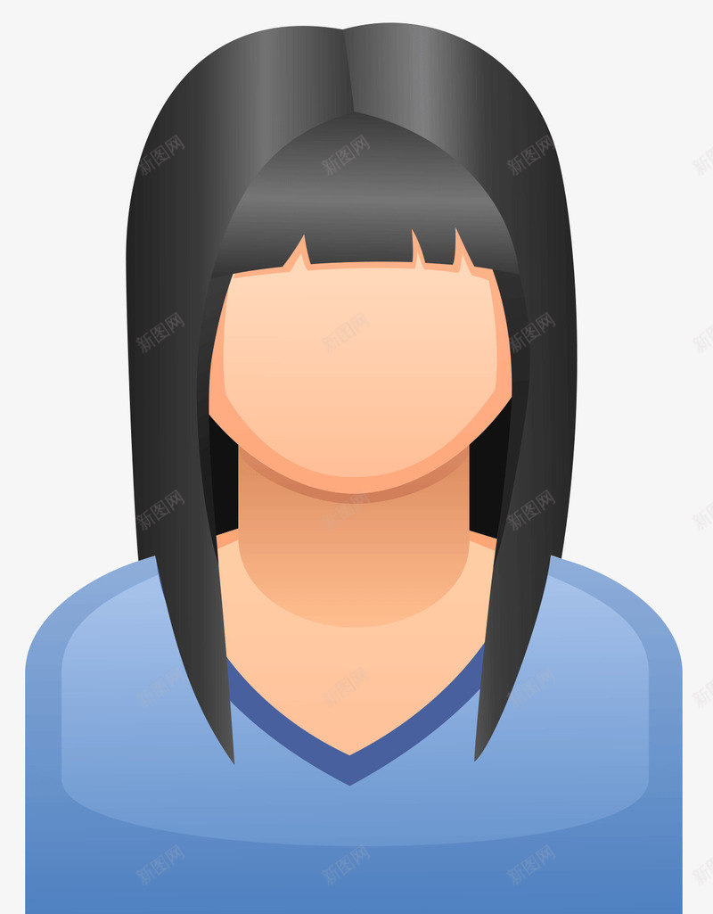 长发女人图标png_新图网 https://ixintu.com 人 人物 商务 图标 头像 女人 女人头像 用户 男人 角色 解说员 足球解说员