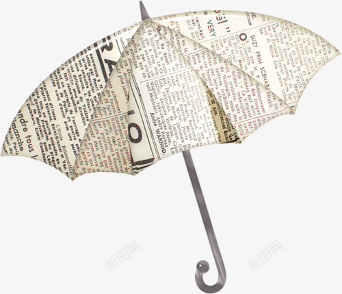 报纸雨伞png免抠素材_新图网 https://ixintu.com 天堂伞 太阳伞 晴天伞 遮阳伞 防晒伞