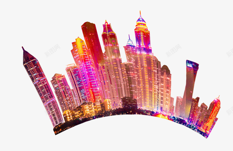 夜景建筑png免抠素材_新图网 https://ixintu.com 地产 城市 夜景 建筑