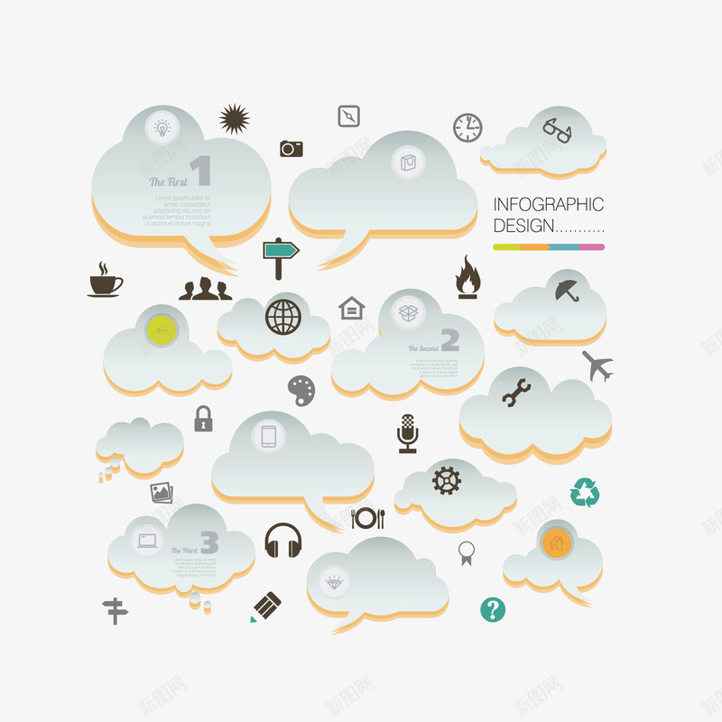 对话框信息图矢量图eps免抠素材_新图网 https://ixintu.com 信息图 对话框 数字分类图 矢量图