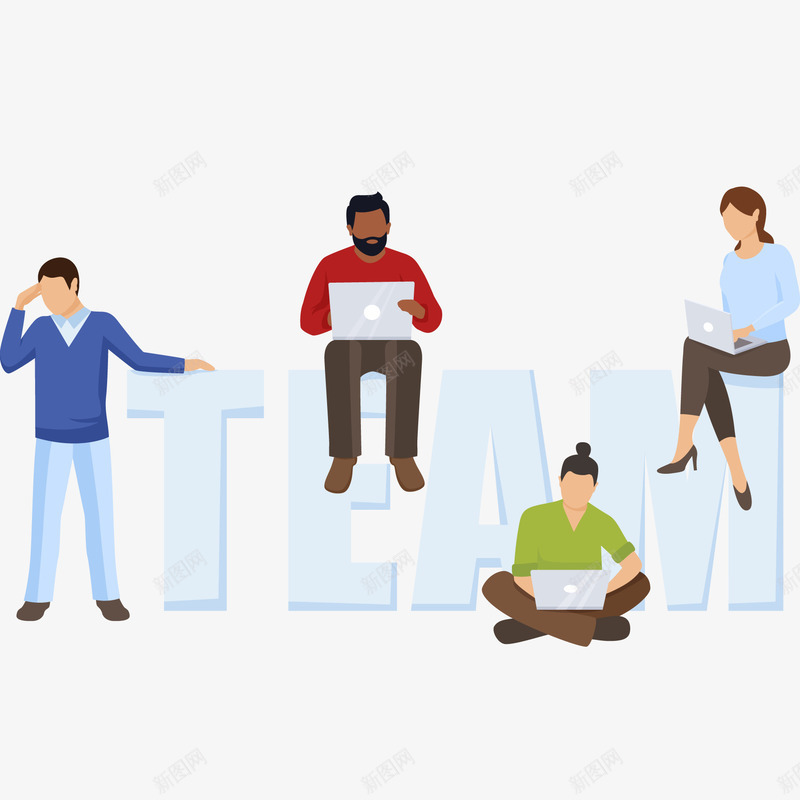 办公中的商务人士png免抠素材_新图网 https://ixintu.com 人物 卡通 商业人士 商务 扁平化