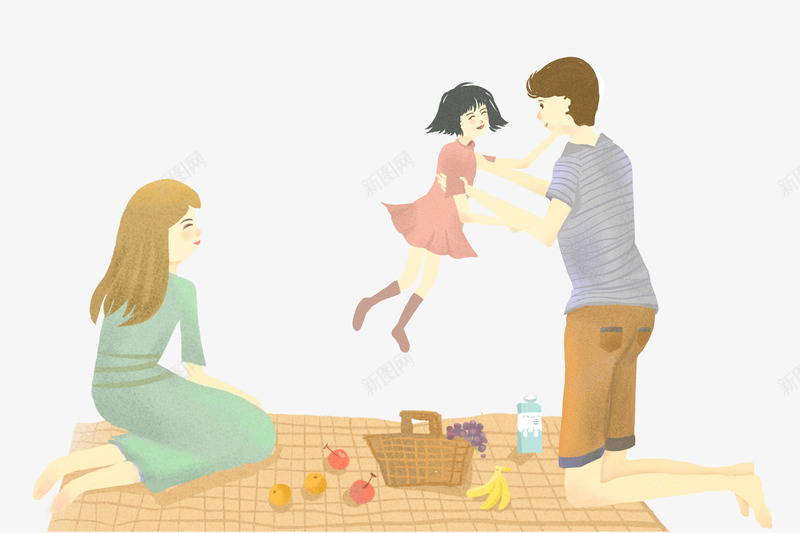 手绘水彩插画春日踏青野餐的一家png免抠素材_新图网 https://ixintu.com 一家人 亲子插图 手绘 手绘水彩插画春日踏青野餐的一家人免费下载 插画 春日踏青 水彩 野餐