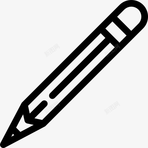 斜笔图标png_新图网 https://ixintu.com 写 办公材料 学校材料 笔