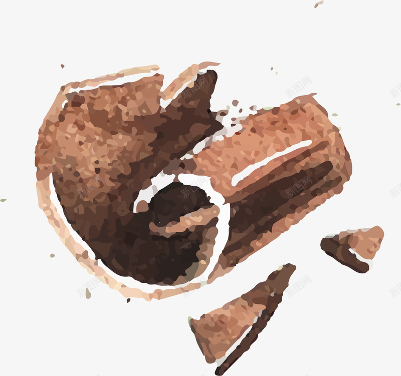 手绘巧克力甜食矢量图ai免抠素材_新图网 https://ixintu.com 巧克力 巧克力蛋糕 手绘 甜点 矢量素材 餐饮 矢量图