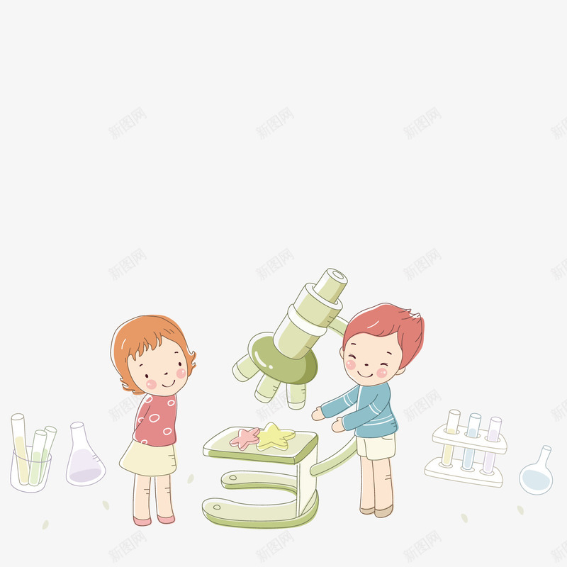用显微镜观察海星结构的学生png免抠素材_新图网 https://ixintu.com 学生 显微镜 海星 结构 观察