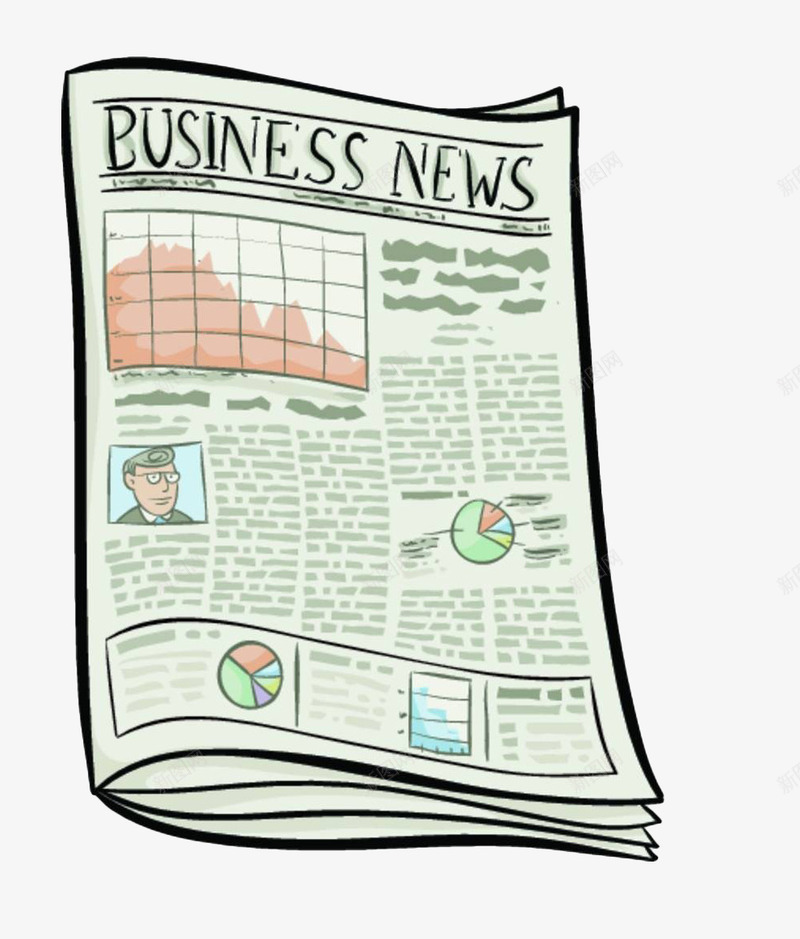 手绘商业报纸png免抠素材_新图网 https://ixintu.com 商业报纸 手绘 报纸 新闻 版面 电子报