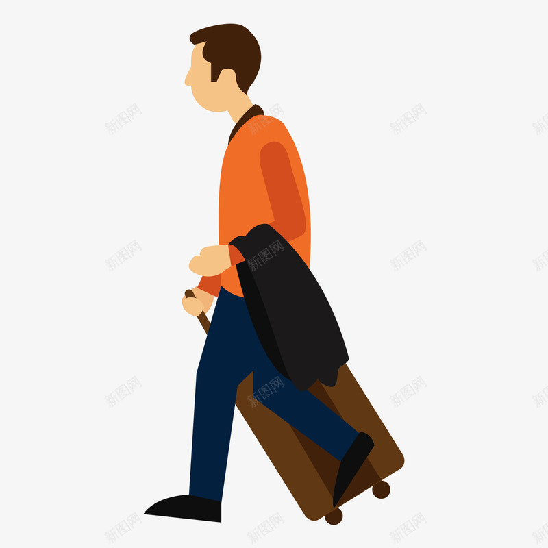 憨厚大叔托行李箱出发旅游矢量图ai免抠素材_新图网 https://ixintu.com 国外 大叔 憨厚 托行李箱出发 旅游 旅游设计 景点 矢量图