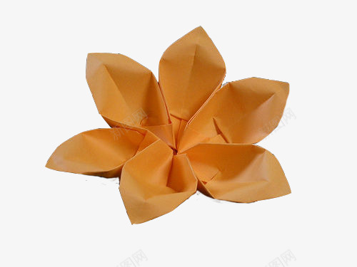 花png免抠素材_新图网 https://ixintu.com 儿童 手工 折纸 橙色 纸雕花 花