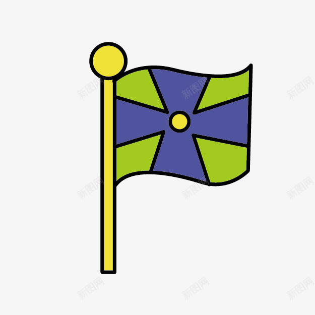 卡通彩色旗帜png免抠素材_新图网 https://ixintu.com 卡通旗帜 彩色旗帜 手绘卡通 旗帜