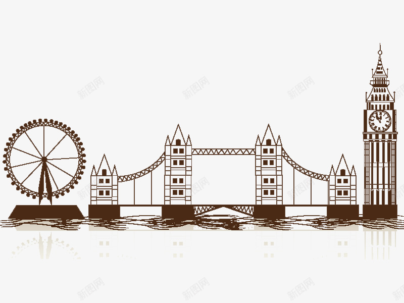 手绘国外旅游png免抠素材_新图网 https://ixintu.com 手绘素描插画