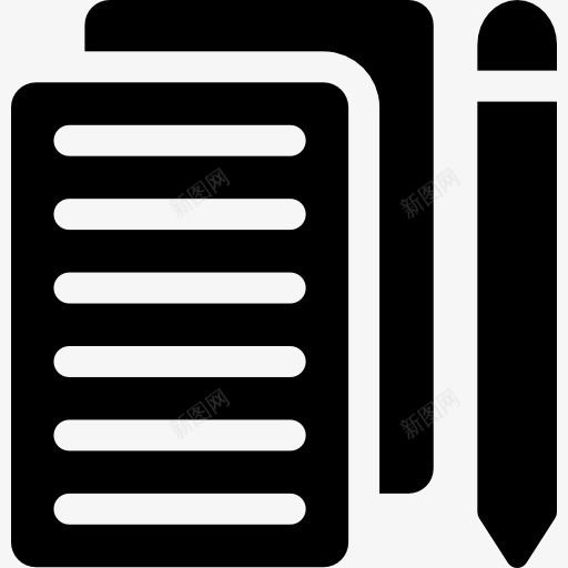 文件图标png_新图网 https://ixintu.com 协议 合同 商业文件 文件 签协议 签名 签署 铅笔