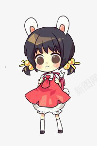 创意扁平卡通人物造型穿红裙子的小姑娘png免抠素材_新图网 https://ixintu.com 人物 创意 卡通 小姑娘 扁平 裙子 造型