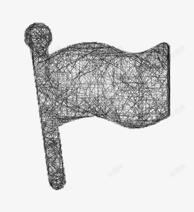 手绘黑白旗子png免抠素材_新图网 https://ixintu.com 小旗 小旗子 旗帜 源文件 黑色