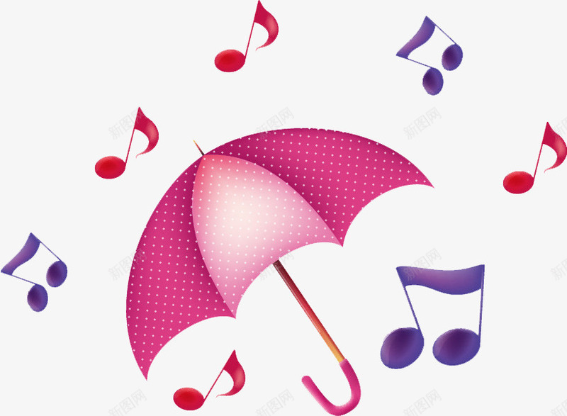 音乐符号图psd免抠素材_新图网 https://ixintu.com 免抠图 符号 雨伞 音乐