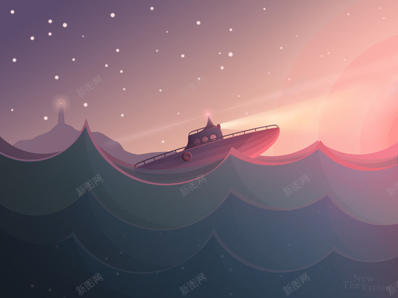 卡通航海背景图png免抠素材_新图网 https://ixintu.com 卡通 背景 航海