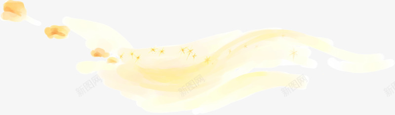 手绘黄色梦幻艺术装饰云雾png免抠素材_新图网 https://ixintu.com 云雾 梦幻 艺术 装饰 黄色