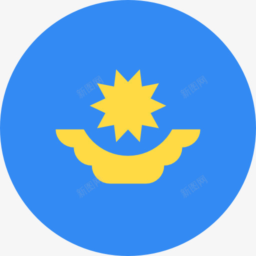 哈萨克斯坦图标png_新图网 https://ixintu.com 世界 哈萨克斯坦 国家 旗帜 民族