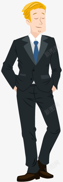 时尚商务男子矢量图ai免抠素材_新图网 https://ixintu.com 人物商务男子西装 矢量图