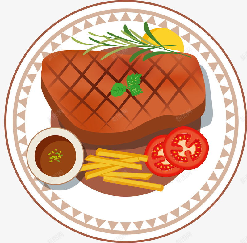 牛排矢量图ai免抠素材_新图网 https://ixintu.com 牛排 美食 西餐 矢量图