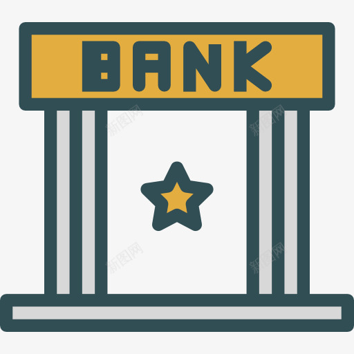 银行图标png_新图网 https://ixintu.com 储蓄 城市 建筑 房地产 银行