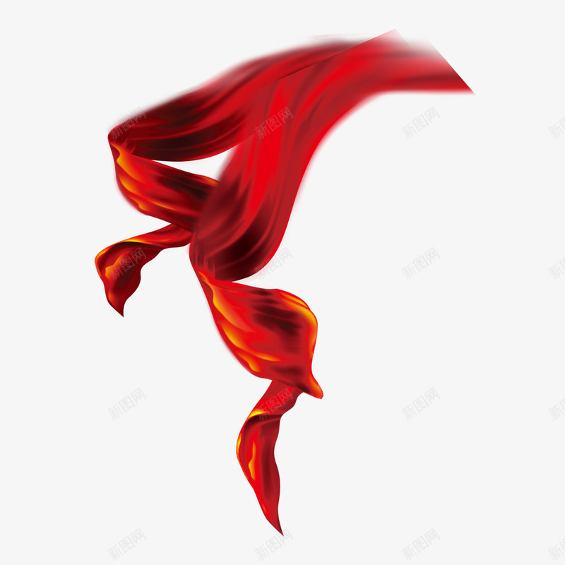 红布带喜庆飘带祝贺png免抠素材_新图网 https://ixintu.com 喜庆 祝贺 红布带 飘带