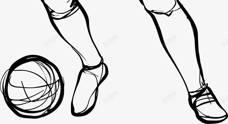 黑色线条足球男人png免抠素材_新图网 https://ixintu.com 健康 强身健体 线条小人 足球男人 踢足球 运动健身 锻炼