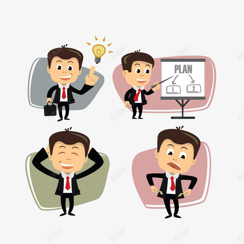 双手抱头的卡通人物psd免抠素材_新图网 https://ixintu.com 双手抱头 四方格 憨笑的男子 西装男子