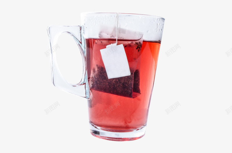 袋泡红茶包png免抠素材_新图网 https://ixintu.com 无纺布 红色 红茶 茶 茶包 袋泡茶 透明杯子