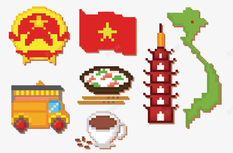 像素化旅游装饰矢量图eps免抠素材_新图网 https://ixintu.com 像素 卡通 手绘 旅游 旅游装饰PNG矢量图 旅游装饰免扣PNG图 旗帜 矢量旅游装饰 茶 车 矢量图