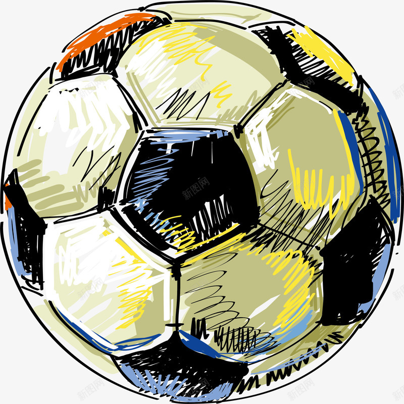 黄色水彩足球png免抠素材_新图网 https://ixintu.com 世界杯 云朵 免抠PNG 水彩 装饰图案 足球 黄色