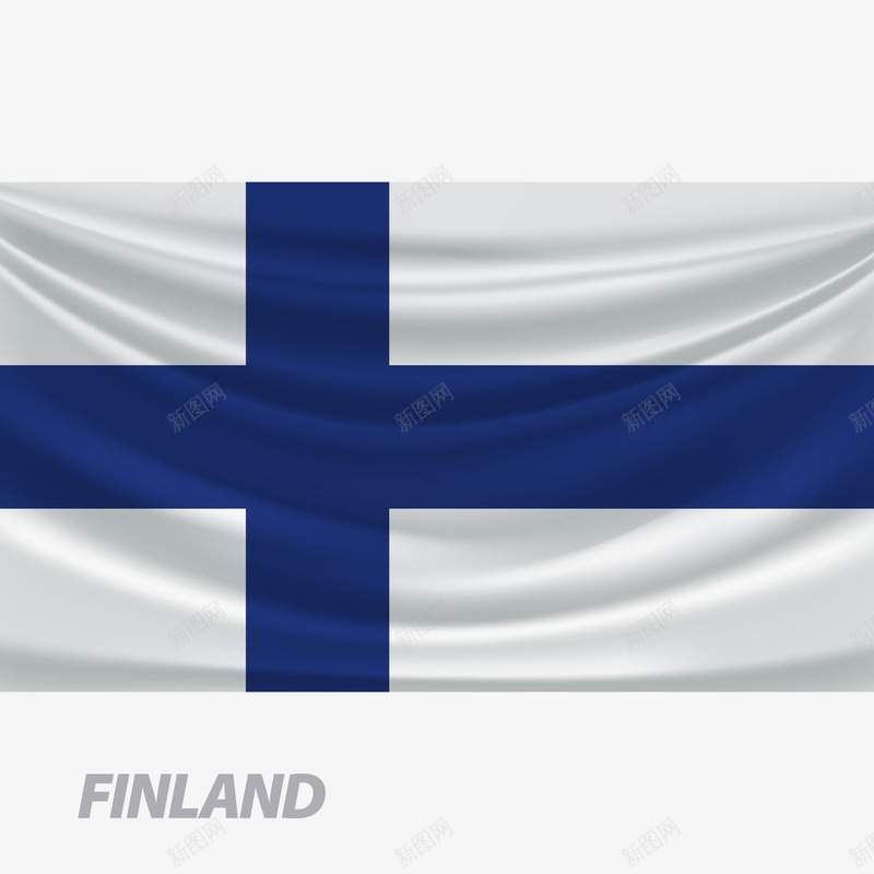 FINLAND矢量图eps免抠素材_新图网 https://ixintu.com PNG免抠图下载 十字旗 国家 旗帜 芬兰 蓝色 矢量图