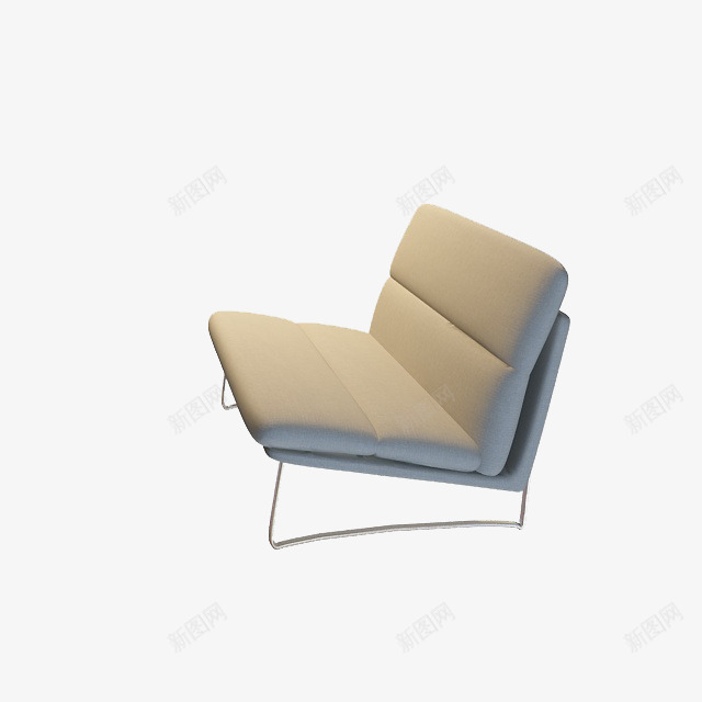 布艺不锈钢腿简易沙发png免抠素材_新图网 https://ixintu.com 不锈钢 产品实物 布艺 沙发 简约设计 米白色