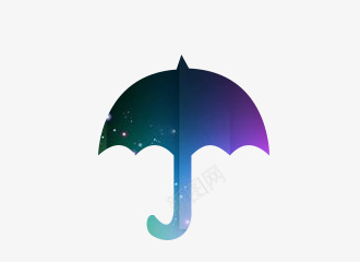 蓝紫色雨伞形状png免抠素材_新图网 https://ixintu.com 形状 白色星点 蓝紫色 雨伞