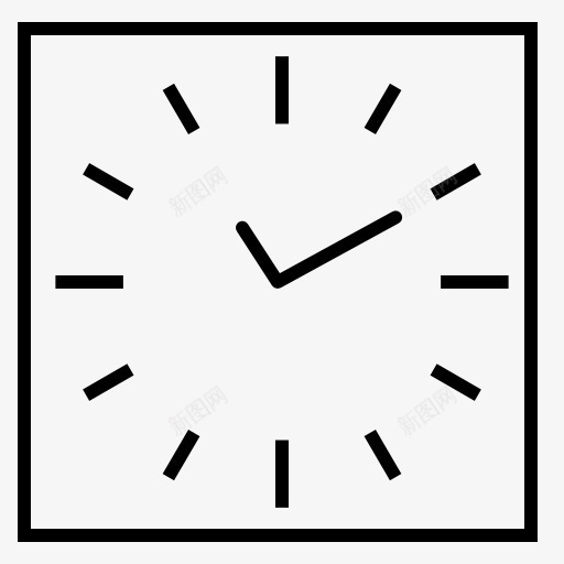 方形时钟图标png_新图网 https://ixintu.com time 时钟 钟表