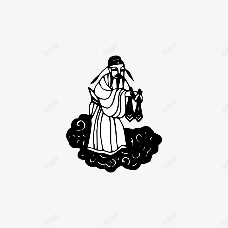 经典诗人民族传统人物装饰图案纹psd免抠素材_新图网 https://ixintu.com 装饰图案 诗人