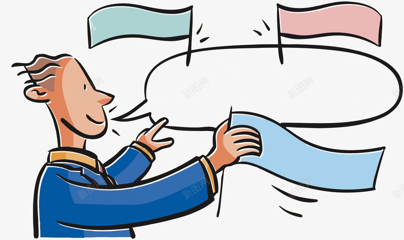 说话的人png免抠素材_新图网 https://ixintu.com 卡通 对话框 手绘 旗子 旗帜 矢量对话人 说话