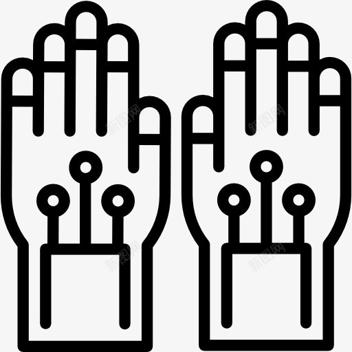 有线手套图标png_新图网 https://ixintu.com 多媒体 技术 数码 有线手套 电子 虚拟现实