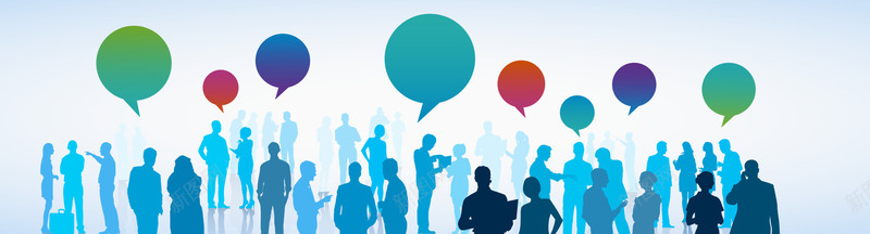 社交蓝色人物剪影bannerpng免抠素材_新图网 https://ixintu.com banner 人物剪影 商业 社交