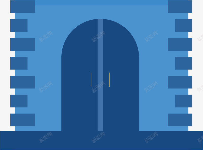 蓝色房子图标png_新图网 https://ixintu.com 卡通 国外银行 蓝色 银行 银行logo 银行国外 银行扁平