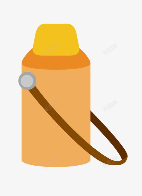 橘黄色手绘的热水壶png免抠素材_新图网 https://ixintu.com 动漫动画 卡通手绘 橘黄色 水壶 罐子 装饰图
